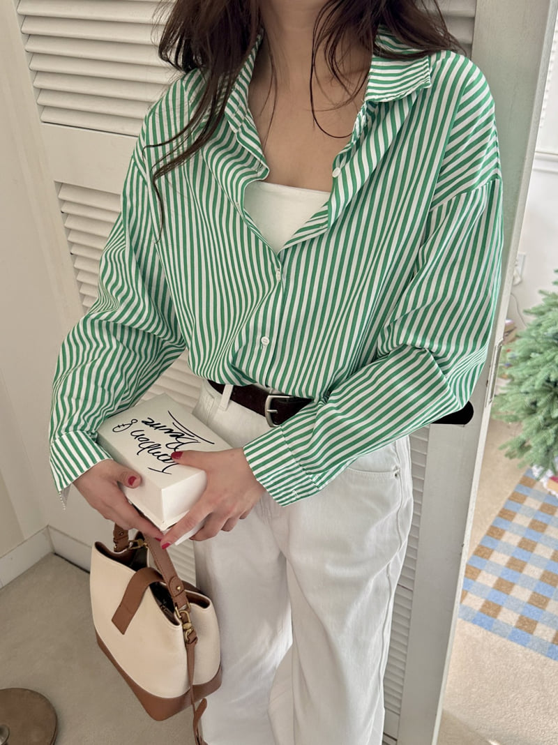 There By - Korean Women Fashion - #momslook - Stripe Shirt - 3