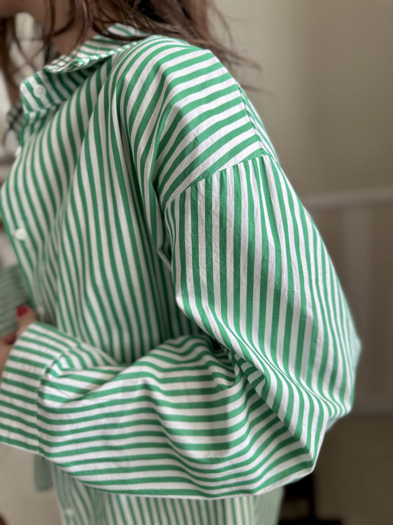 There By - Korean Women Fashion - #momslook - Stripe Shirt - 4