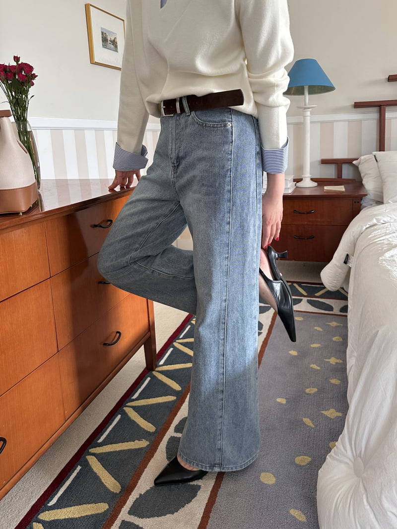 There By - Korean Women Fashion - #momslook - Flare Denim Pants - 4
