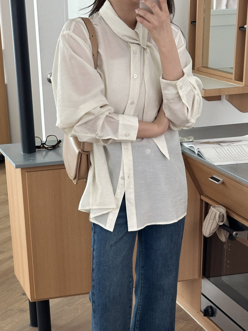 There By - Korean Women Fashion - #momslook - Tie Blouse - 3
