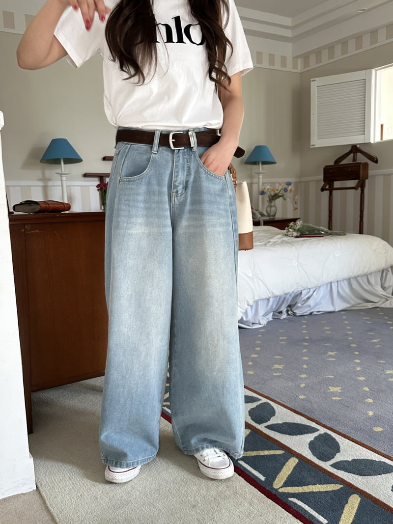 There By - Korean Women Fashion - #pursuepretty - Seam Wide Denim Pants - 10