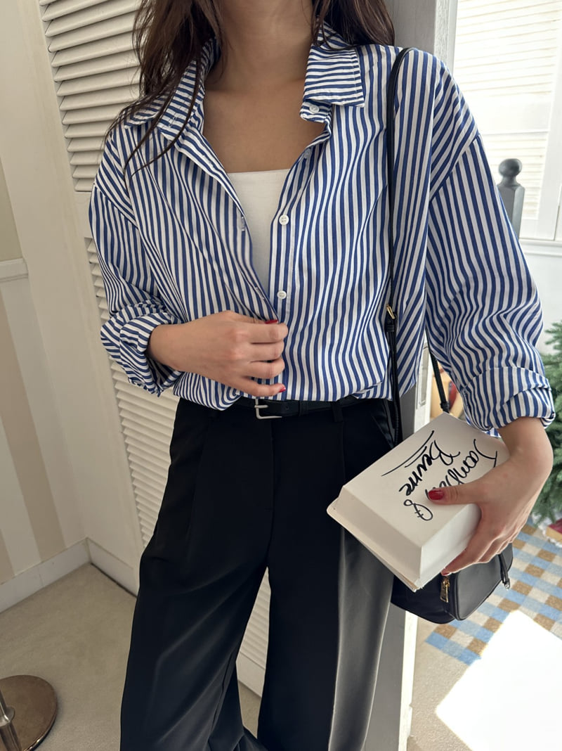There By - Korean Women Fashion - #restrostyle - Stripe Shirt - 10
