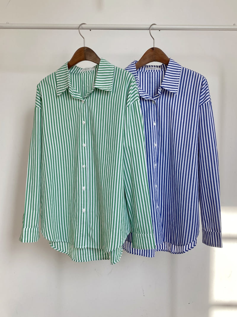 There By - Korean Women Fashion - #romanticstyle - Stripe Shirt - 11