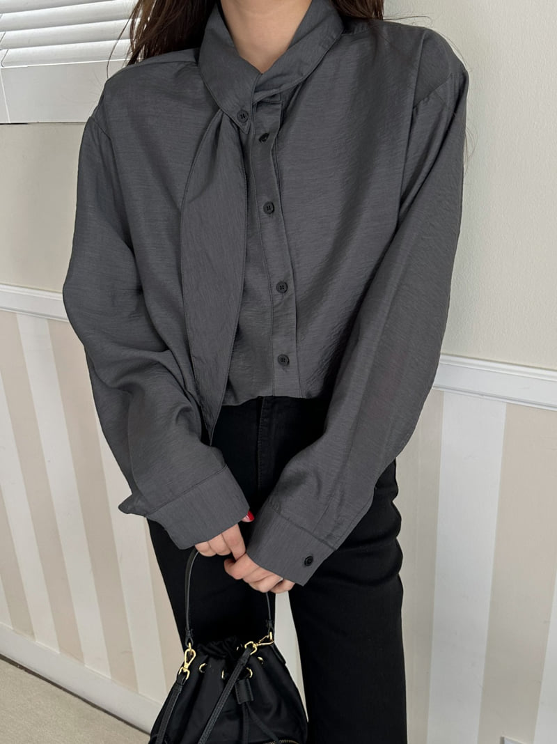 There By - Korean Women Fashion - #romanticstyle - Tie Blouse - 9