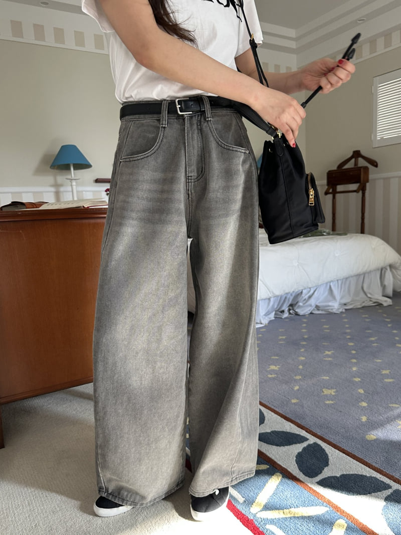 There By - Korean Women Fashion - #womensfashion - Seam Wide Denim Pants