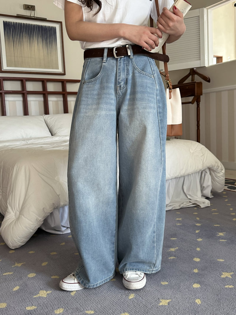 There By - Korean Women Fashion - #womensfashion - Seam Wide Denim Pants - 7