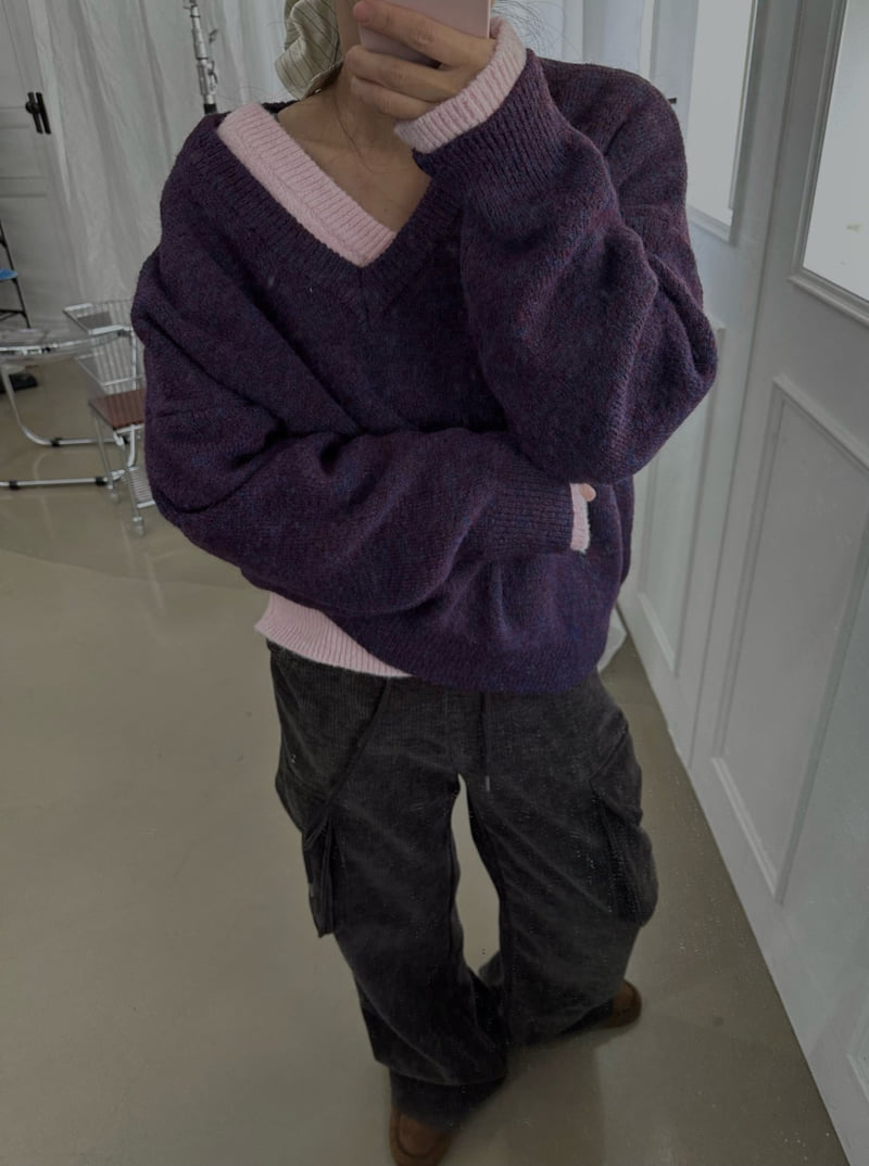 Uoov - Korean Women Fashion - #momslook - Napoli V-Neck Knit - 5