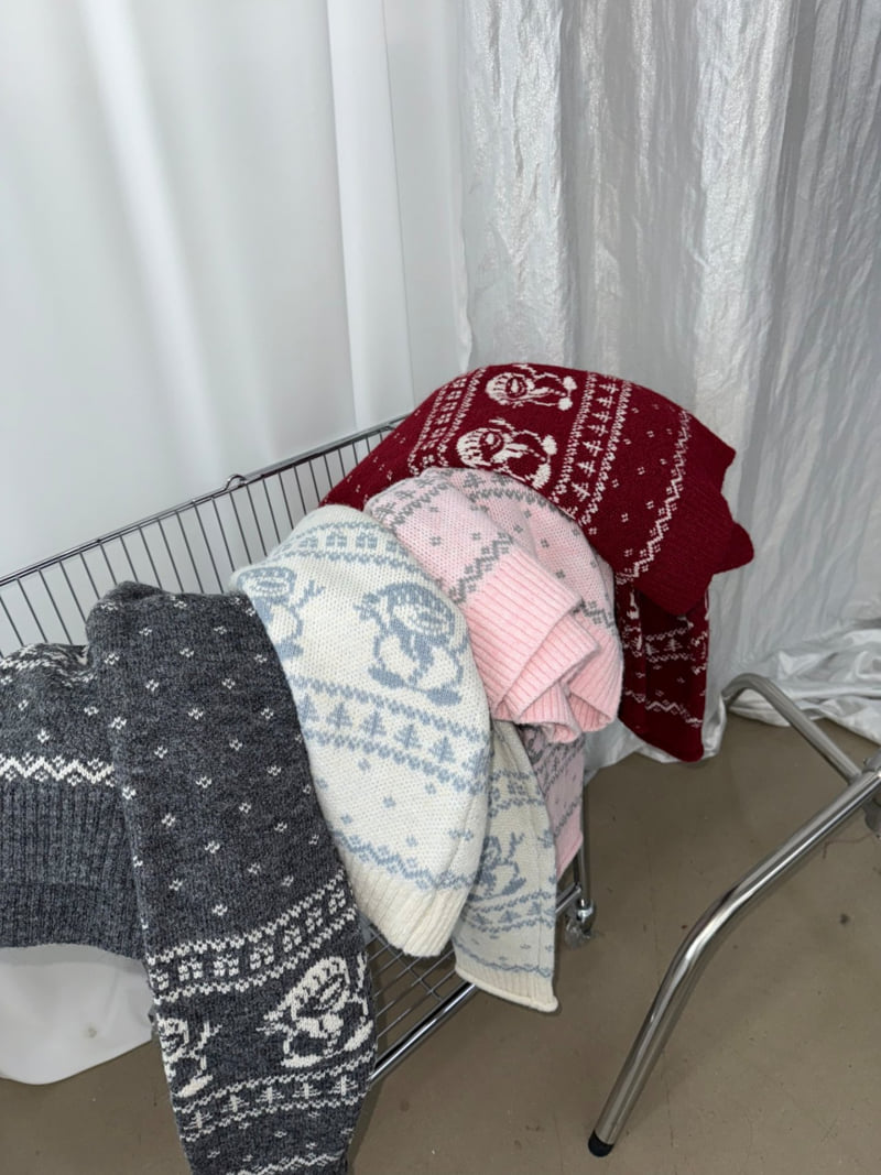 Uoov - Korean Women Fashion - #momslook - Snowman Knit - 2