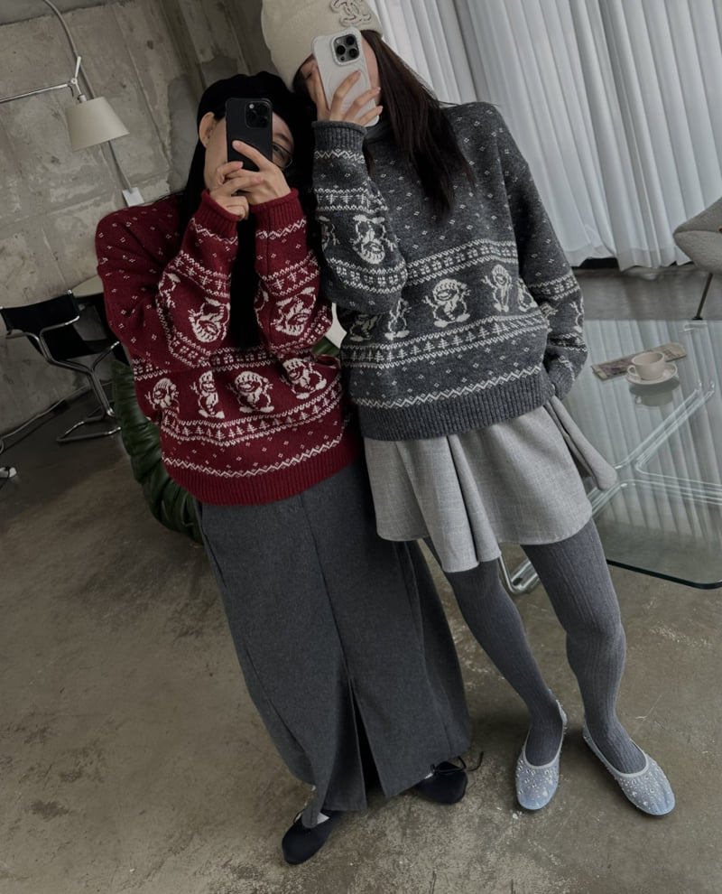 Uoov - Korean Women Fashion - #womensfashion - Snowman Knit - 4