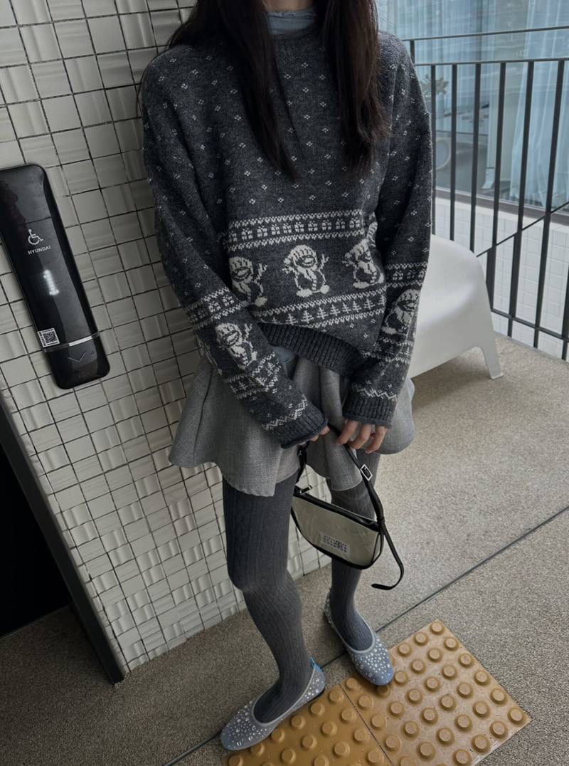 Uoov - Korean Women Fashion - #momslook - Snowman Knit - 8