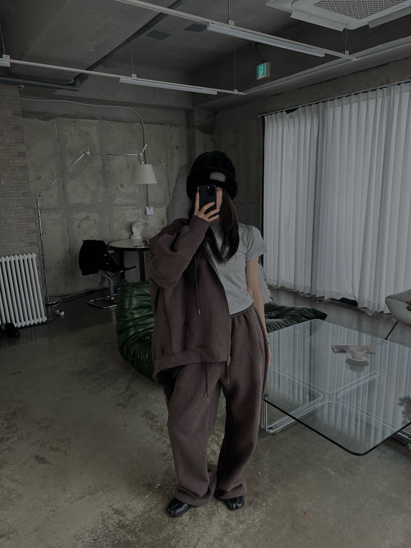 Uoov - Korean Women Fashion - #womensfashion - Y Double Fleece Jogger Pants - 4