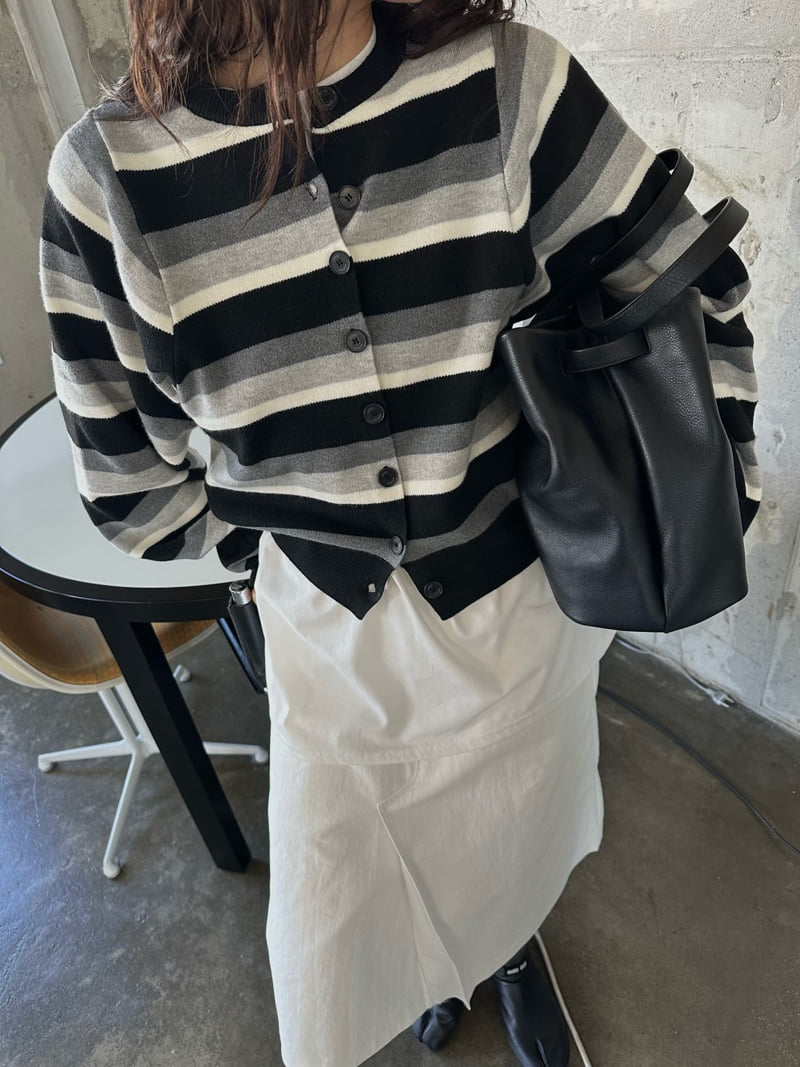 Uoov - Korean Women Fashion - #momslook - Striped Cardigan - 7