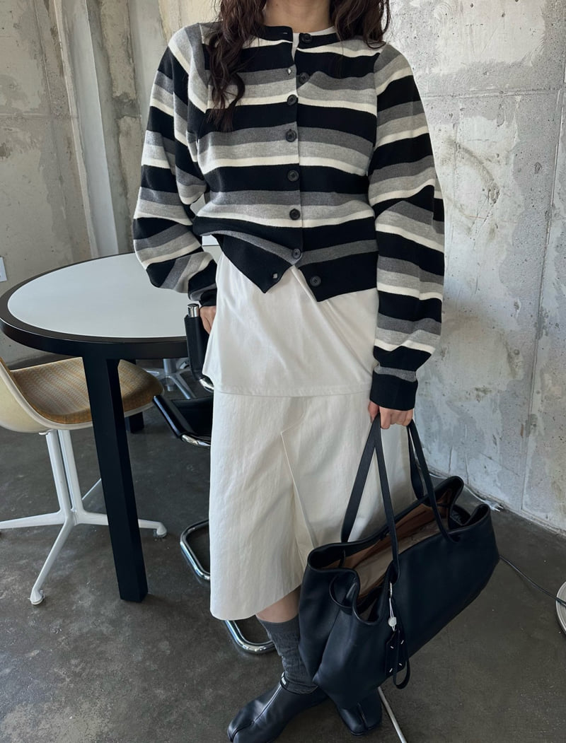 Uoov - Korean Women Fashion - #momslook - Striped Cardigan - 9