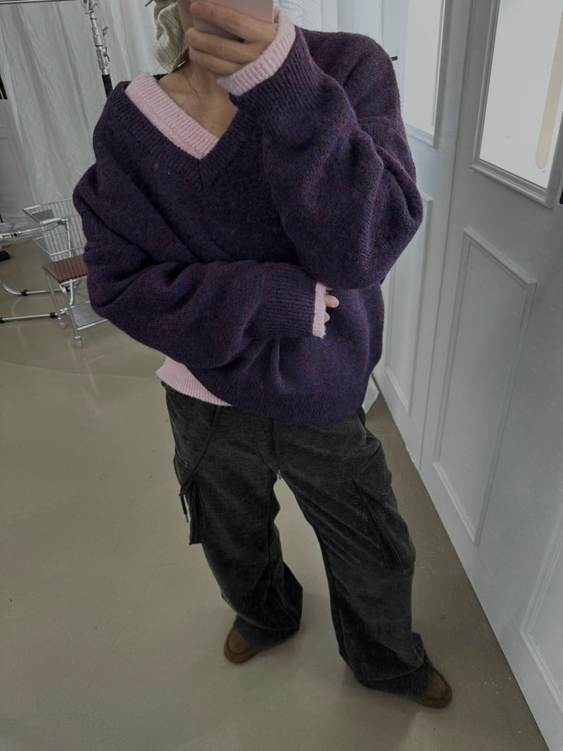 Uoov - Korean Women Fashion - #momslook - Napoli V-Neck Knit - 4