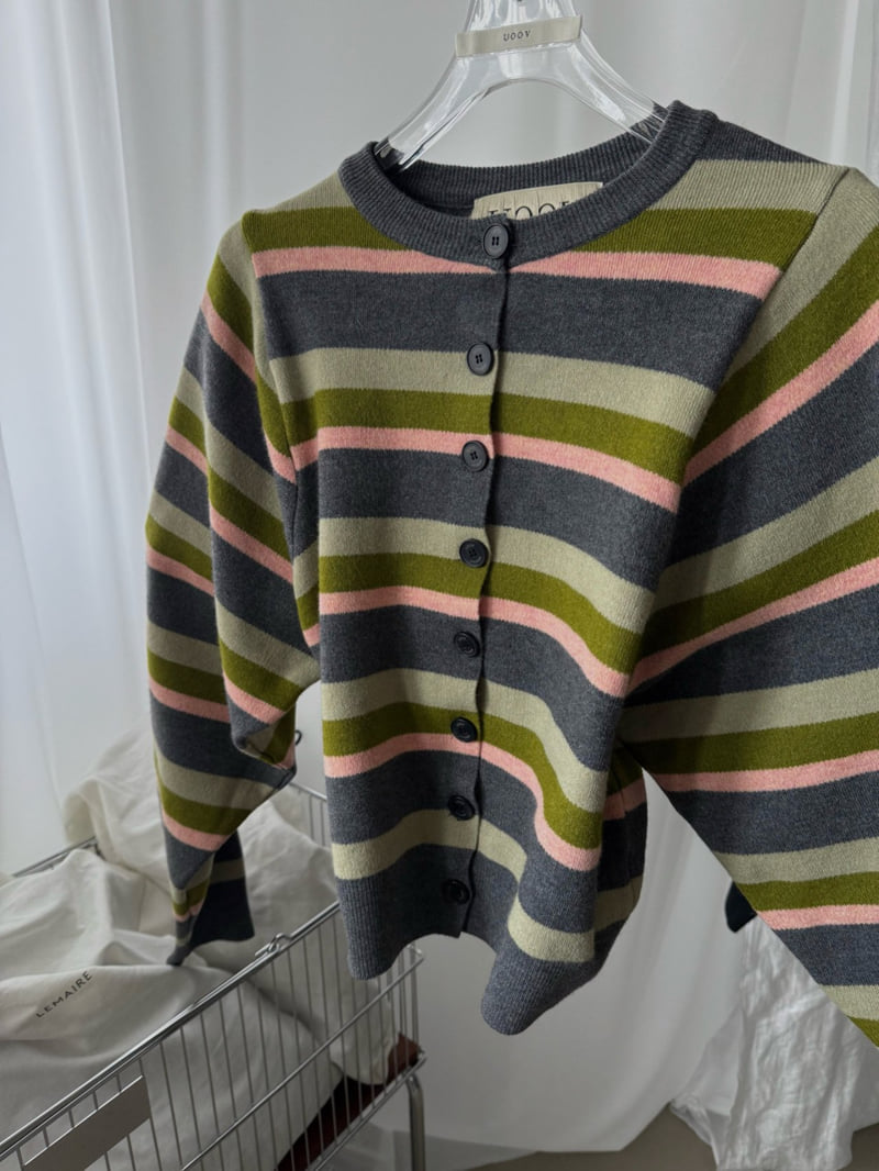 Uoov - Korean Women Fashion - #womensfashion - Striped Cardigan - 2