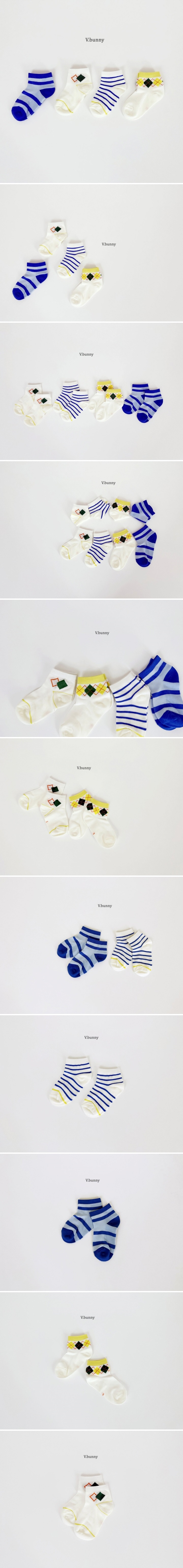 V Bunny - Korean Children Fashion - #Kfashion4kids - Diamond Socks (set of 4)