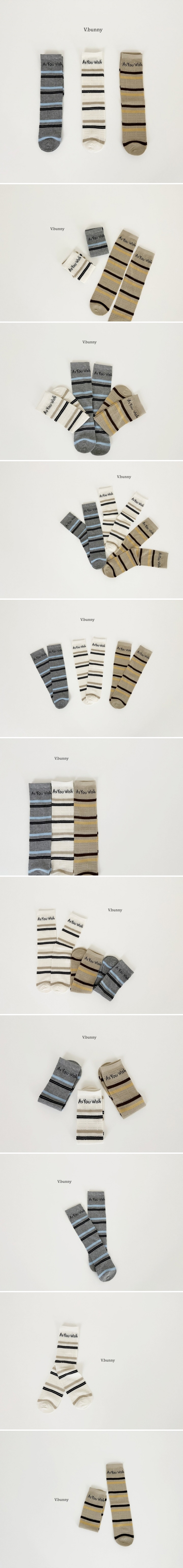 V Bunny - Korean Children Fashion - #designkidswear - Triple Layer Socks (set of 3)