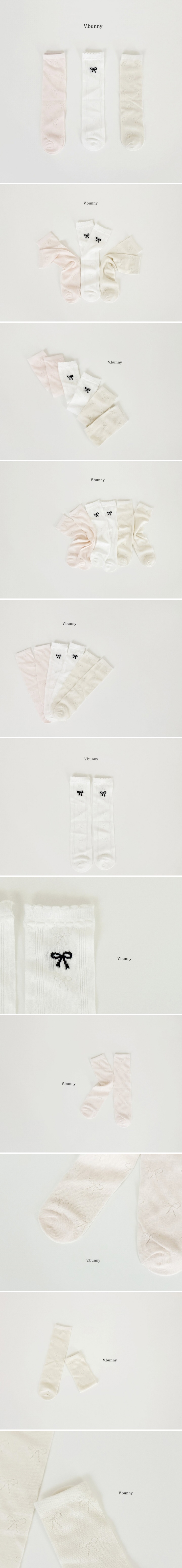 V Bunny - Korean Children Fashion - #discoveringself - Shy Ribbon Socks (set of 3)