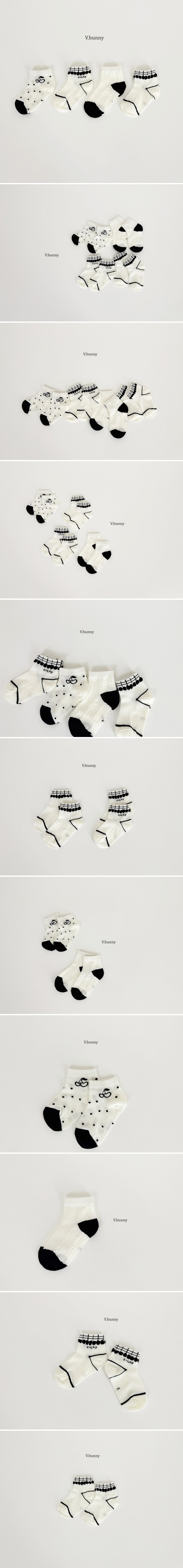 V Bunny - Korean Children Fashion - #fashionkids - Cherry Pom Socks (set of 4)