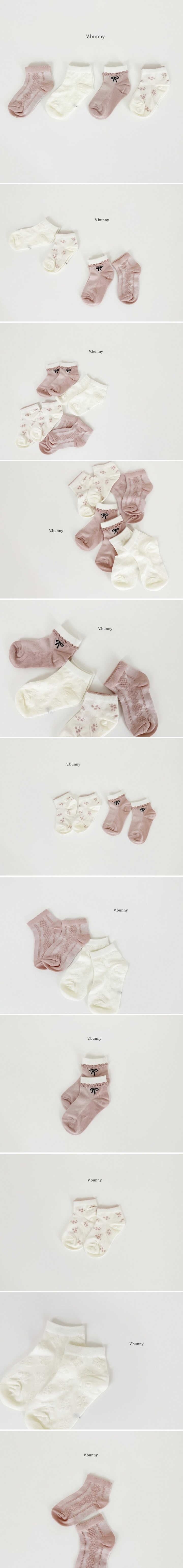 V Bunny - Korean Children Fashion - #kidsshorts - Petit Ballet Socks (set of 4)