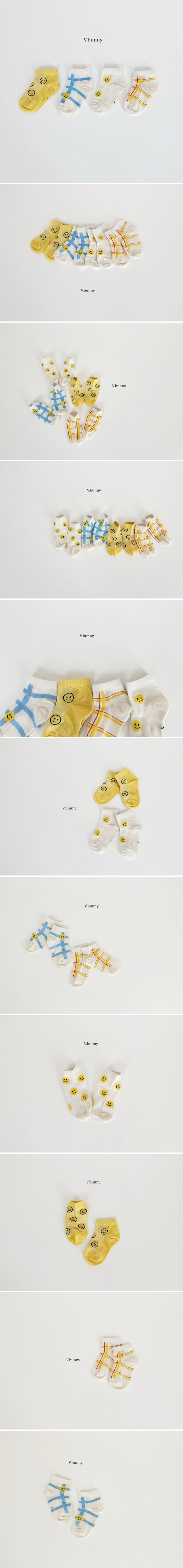 V Bunny - Korean Children Fashion - #littlefashionista - Wink Smile Socks (set of 4)