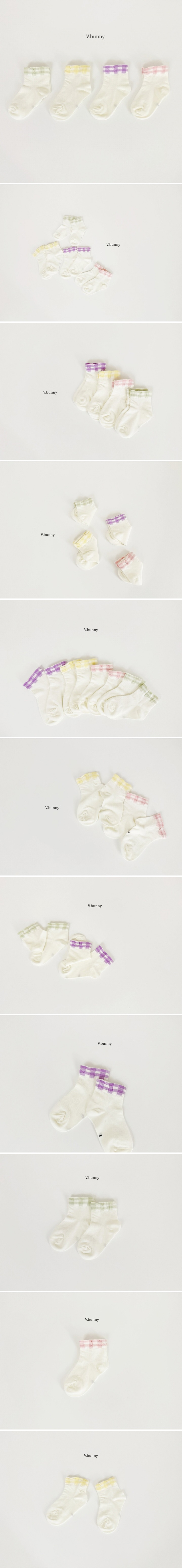 V Bunny - Korean Children Fashion - #magicofchildhood - Faux Check Socks (set of 4)