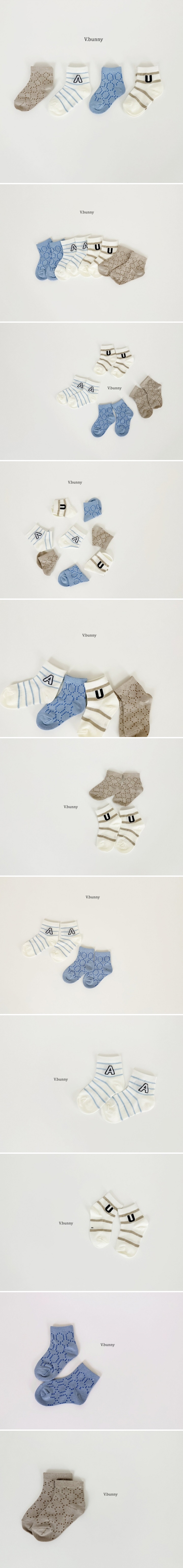 V Bunny - Korean Children Fashion - #prettylittlegirls - AU Socks (set of 4)