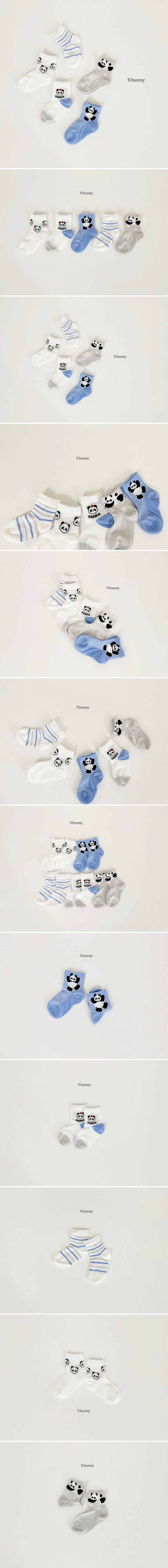 V Bunny - Korean Children Fashion - #todddlerfashion - Apple Panda Socks (set of 5)