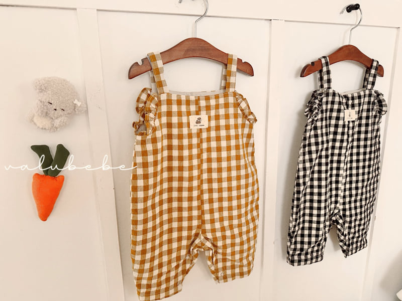 Valu Bebe - Korean Baby Fashion - #babyboutique - Hitch Check Overalls Suit - 3