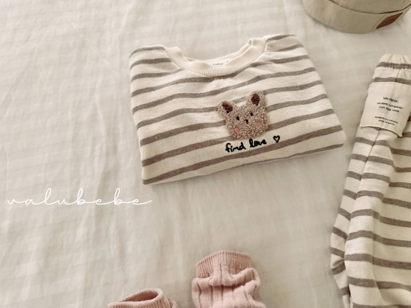 Valu Bebe - Korean Baby Fashion - #babyboutique - Bunny Stripe Sweatshirt - 12