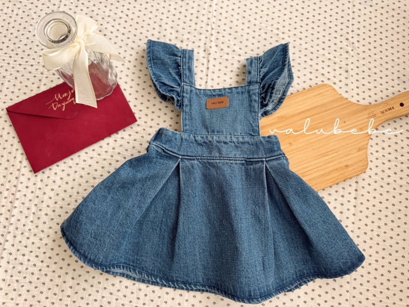 Valu Bebe - Korean Baby Fashion - #babyboutique - Frill Wing Denim One-piece - 11