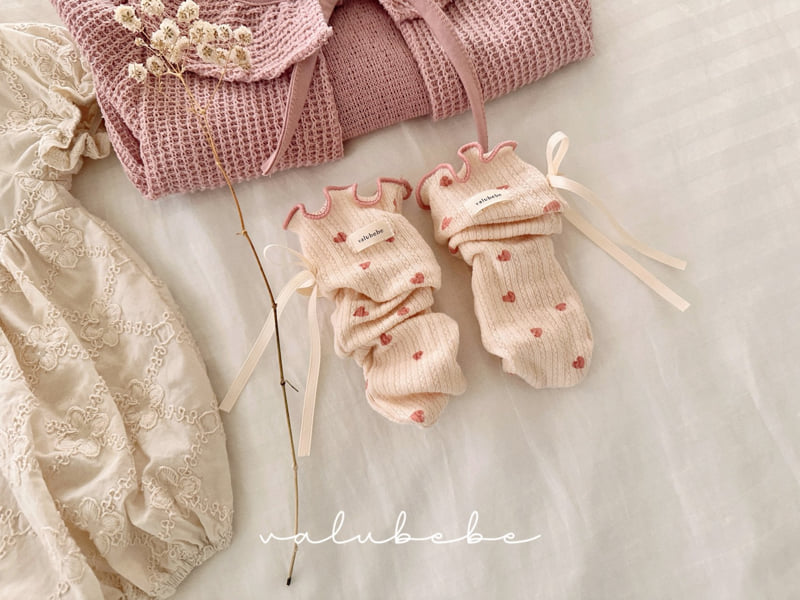 Valu Bebe - Korean Baby Fashion - #babyboutiqueclothing - Blanc Heart Wave Socks - 10