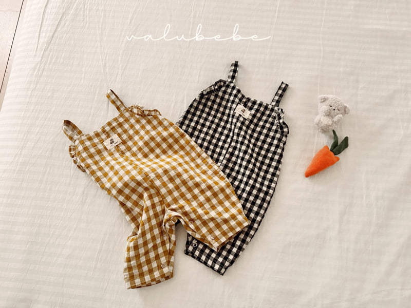 Valu Bebe - Korean Baby Fashion - #babyclothing - Hitch Check Overalls Suit - 6