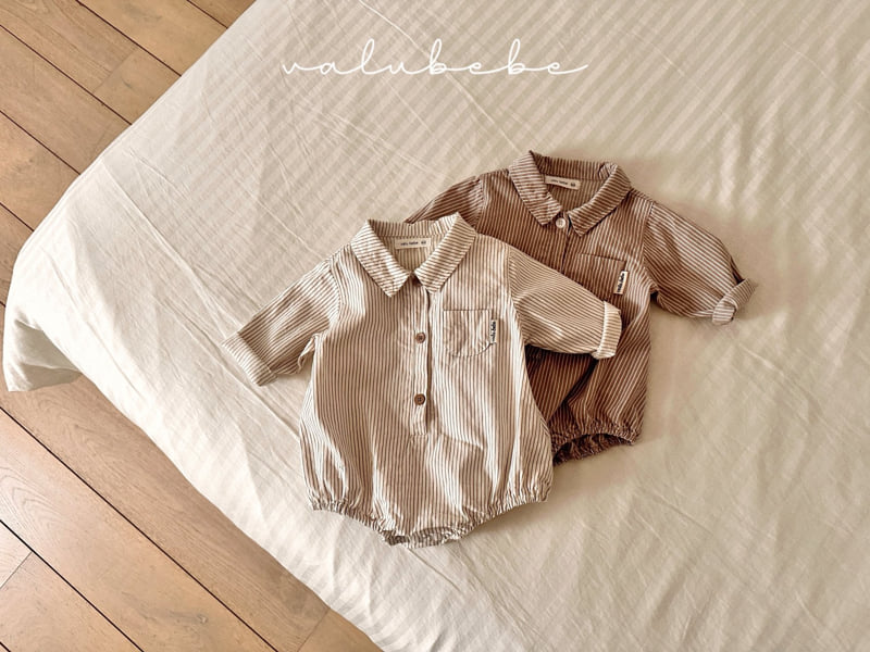 Valu Bebe - Korean Baby Fashion - #babyclothing - Striped Shirt Suit - 5