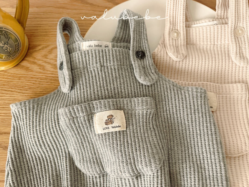 Valu Bebe - Korean Baby Fashion - #babyclothing - Waffle Overalls Suit - 12