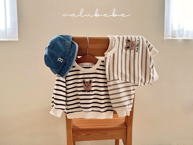 Valu Bebe - Korean Baby Fashion - #babyfashion - Bunny Stripe Sweatshirt