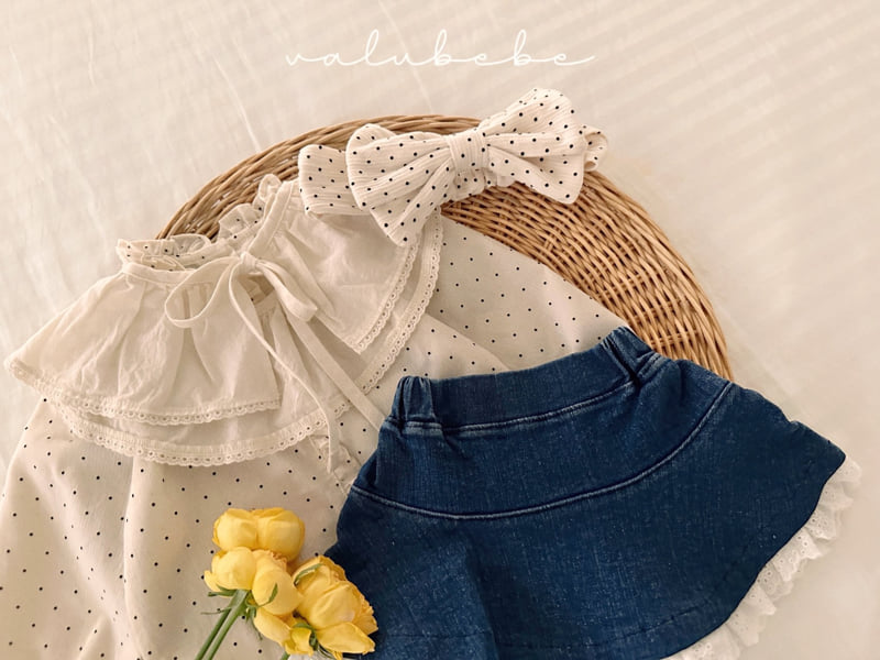 Valu Bebe - Korean Baby Fashion - #babyfever - Lace Denim Flared Skirt - 11