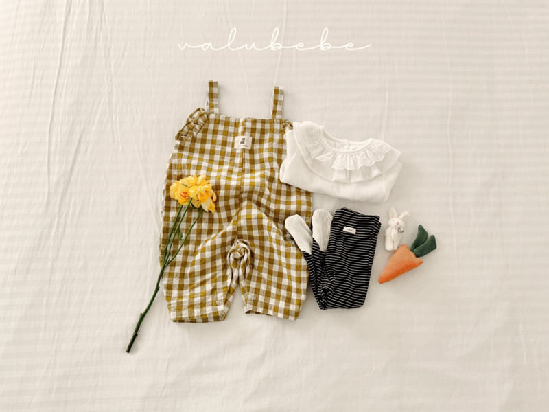 Valu Bebe - Korean Baby Fashion - #babyfever - Hitch Check Overalls Suit - 8