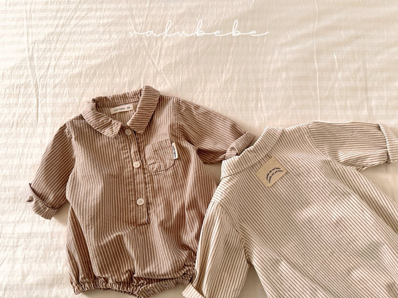 Valu Bebe - Korean Baby Fashion - #babyfever - Striped Shirt Suit - 7