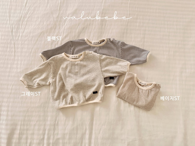 Valu Bebe - Korean Baby Fashion - #babyfever - Stripe Button Tee - 4