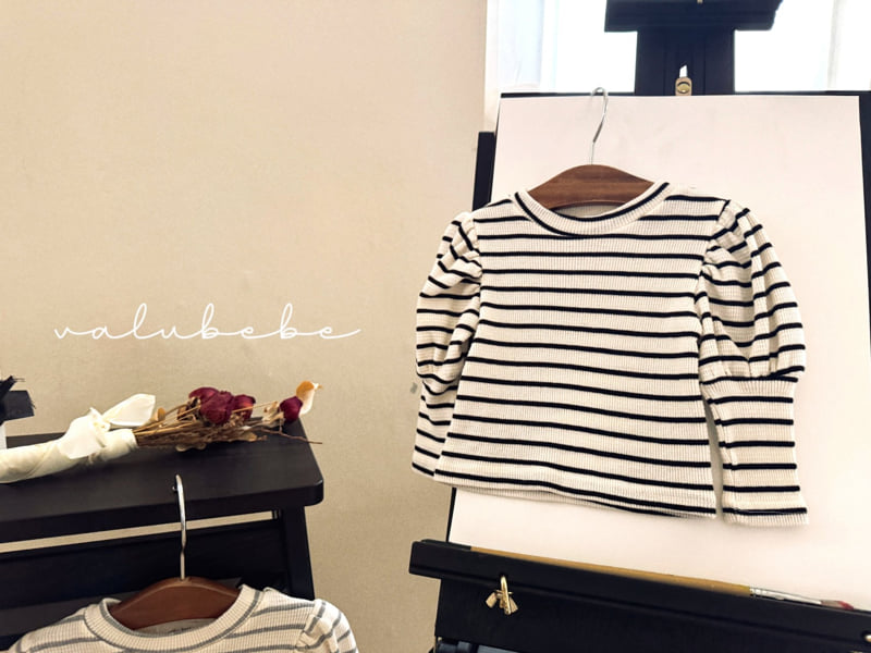 Valu Bebe - Korean Baby Fashion - #babygirlfashion - Ella Stripe Puff Tee - 10
