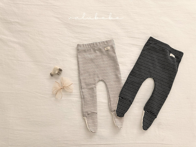 Valu Bebe - Korean Baby Fashion - #babygirlfashion - Stripe Footed Leggings