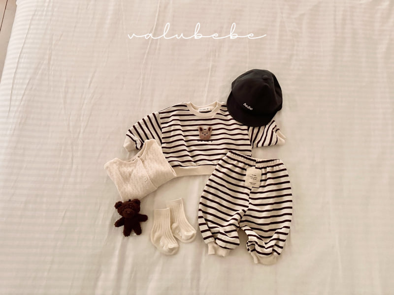 Valu Bebe - Korean Baby Fashion - #babygirlfashion - Bunny Stripe Sweatshirt - 3