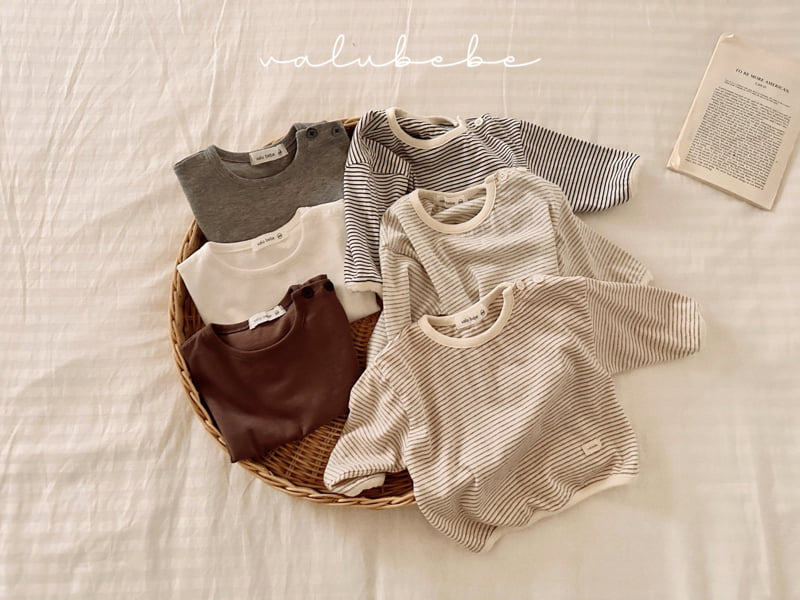 Valu Bebe - Korean Baby Fashion - #babylifestyle - Stripe Button Tee - 5