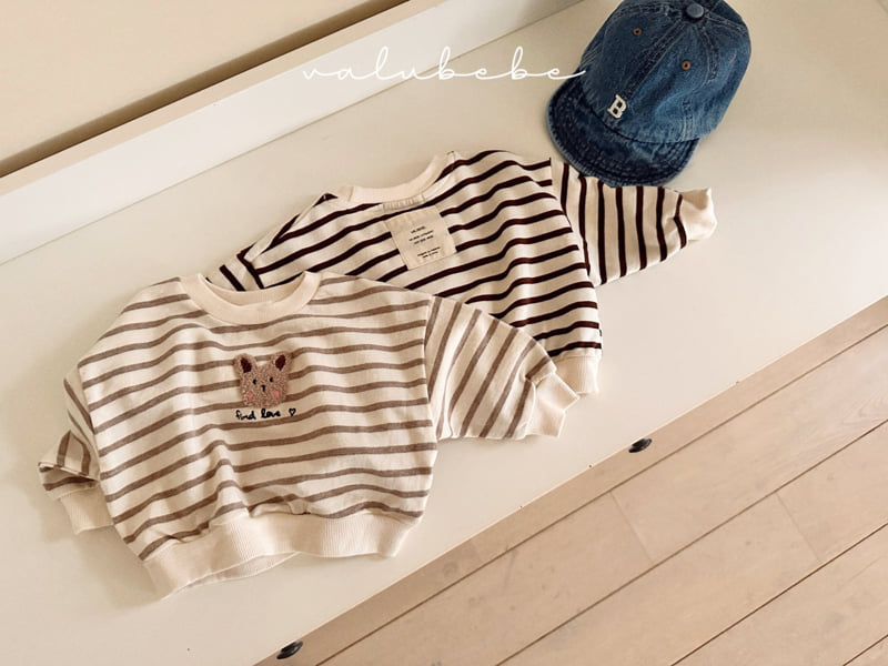 Valu Bebe - Korean Baby Fashion - #babygirlfashion - Bunny Stripe Sweatshirt - 4
