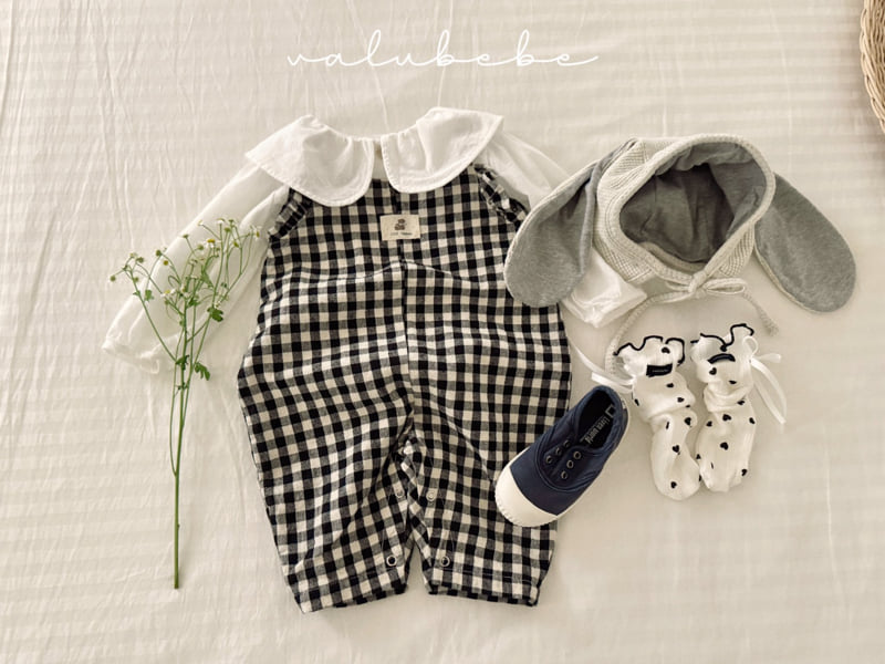 Valu Bebe - Korean Baby Fashion - #babyoninstagram - Hitch Check Overalls Suit - 11
