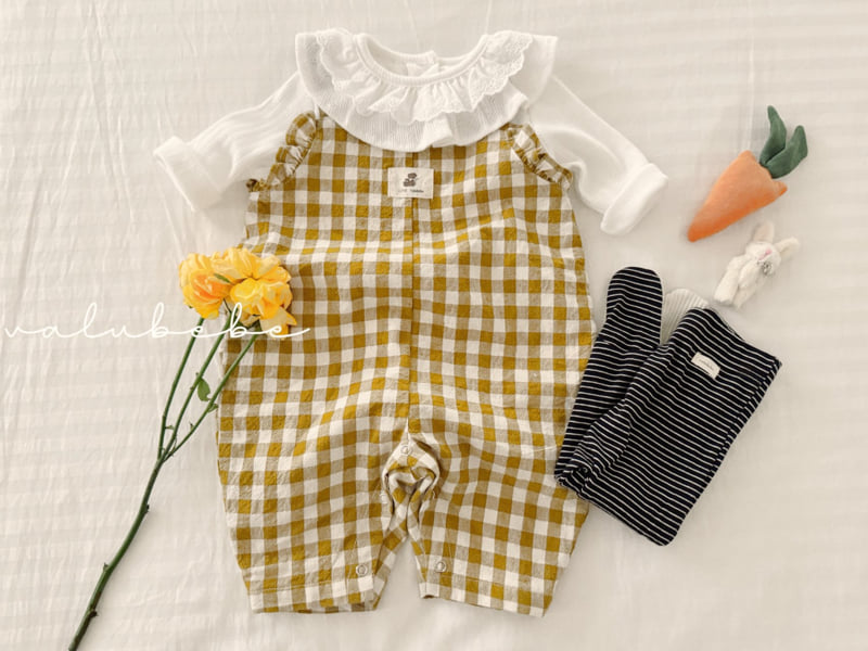 Valu Bebe - Korean Baby Fashion - #babyootd - Hitch Check Overalls Suit - 12