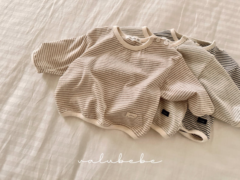 Valu Bebe - Korean Baby Fashion - #babyoutfit - Stripe Button Tee - 8