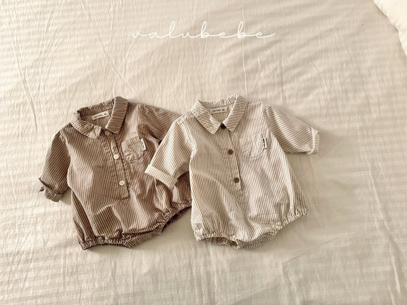 Valu Bebe - Korean Baby Fashion - #babyoutfit - Striped Shirt Suit - 12