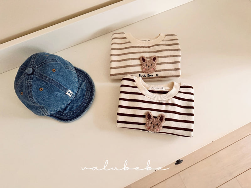 Valu Bebe - Korean Baby Fashion - #babyoutfit - Bunny Stripe Sweatshirt - 7
